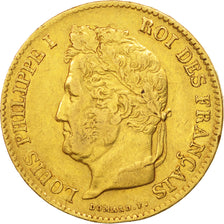 Coin, France, Louis-Philippe, 40 Francs, 1834, Bayonne, EF(40-45), Gold