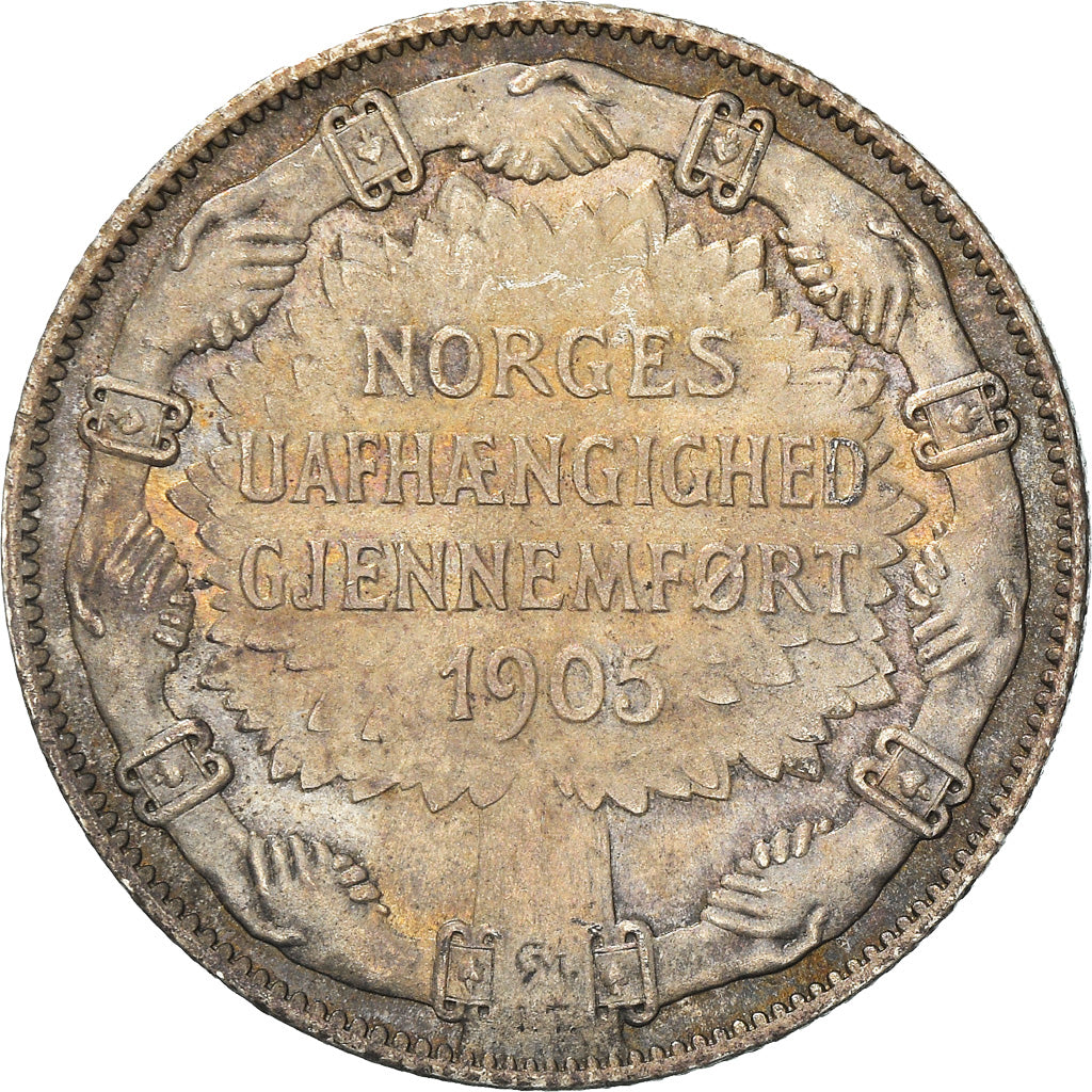 Münze, Norwegen, Haakon VII, 2 Kroner, 1907, VZ, Silber, KM:365