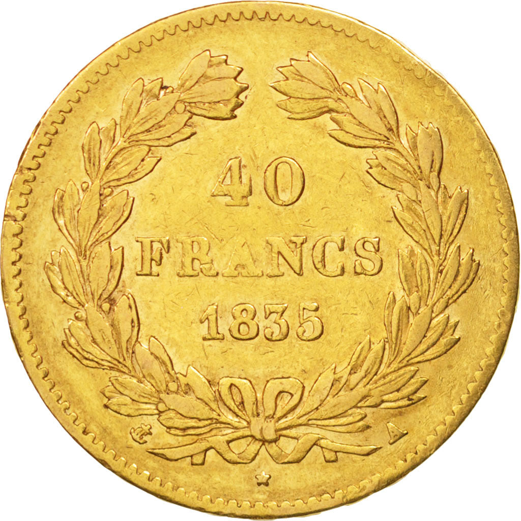 France, Louis-Philippe, 40 Francs, 1835, Paris, EF(40-45), Gold, KM:747.1