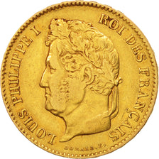 France, Louis-Philippe, 40 Francs, 1836, Paris, EF(40-45), Gold, KM:747.1