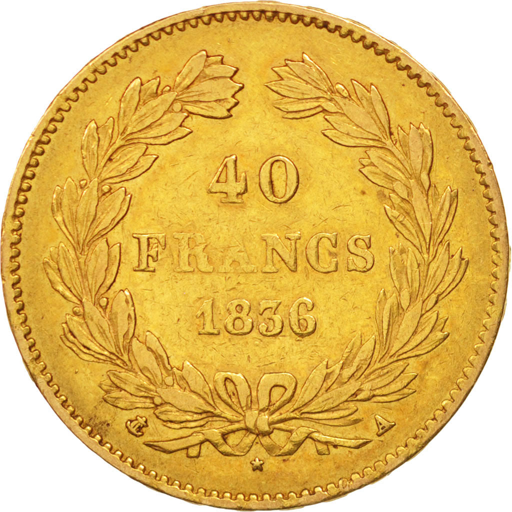 France, Louis-Philippe, 40 Francs, 1836, Paris, EF(40-45), Gold, KM:747.1