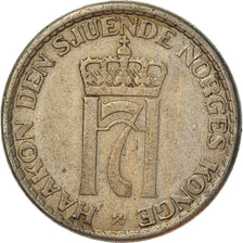 Coin, Norway, Haakon VII, Krone, 1955, VF(30-35), Copper-nickel, KM:397.2