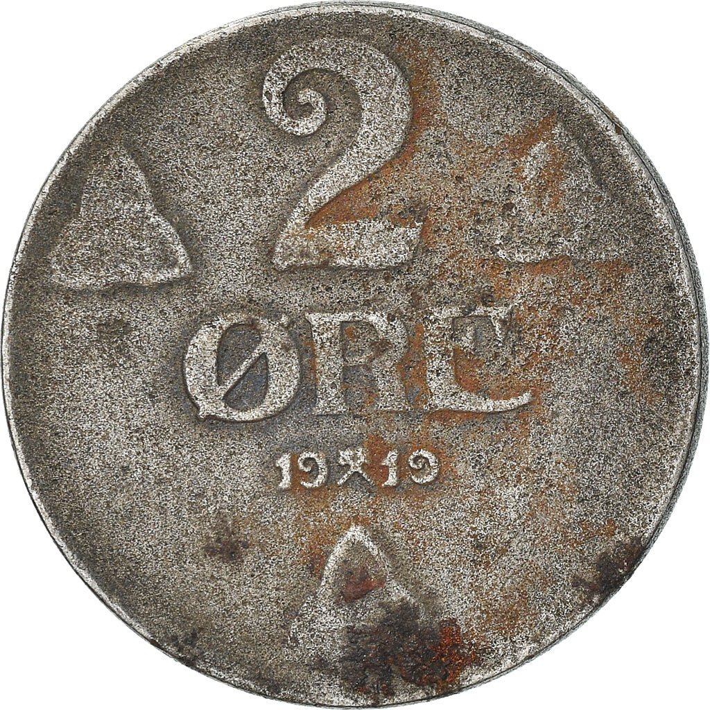 Coin, Norway, Haakon VII, 2 Öre, 1919, VF(20-25), Iron, KM:371a