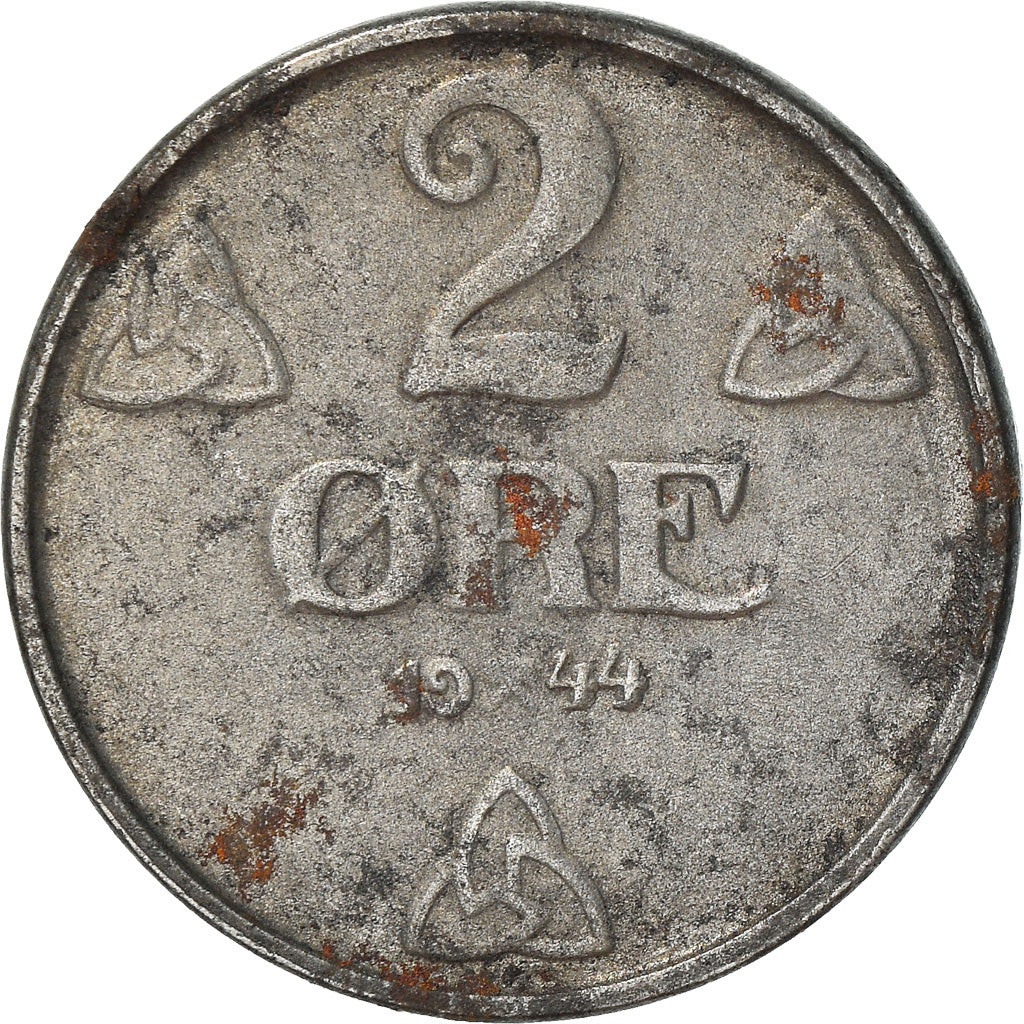 Coin, Norway, Haakon VII, 2 Öre, 1944, VF(30-35), Iron, KM:394