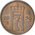 Moneda, Noruega, Haakon VII, 2 Öre, 1956, BC+, Bronce, KM:399