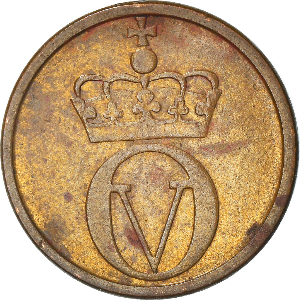 Moneda, Noruega, Olav V, 2 Öre, 1960, BC+, Bronce, KM:410