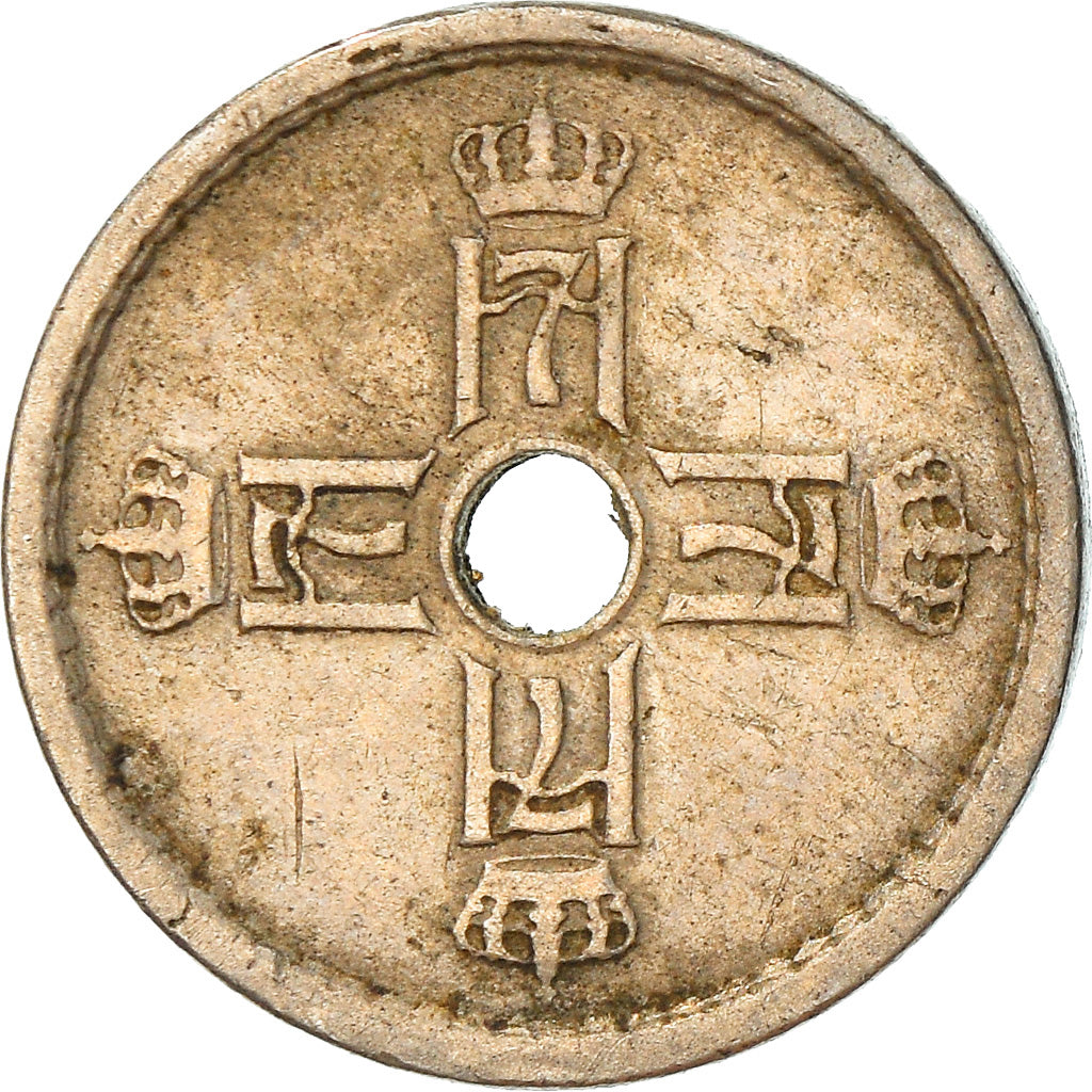 Moneta, Norvegia, Haakon VII, 25 Öre, 1924, MB+, Rame-nichel, KM:384