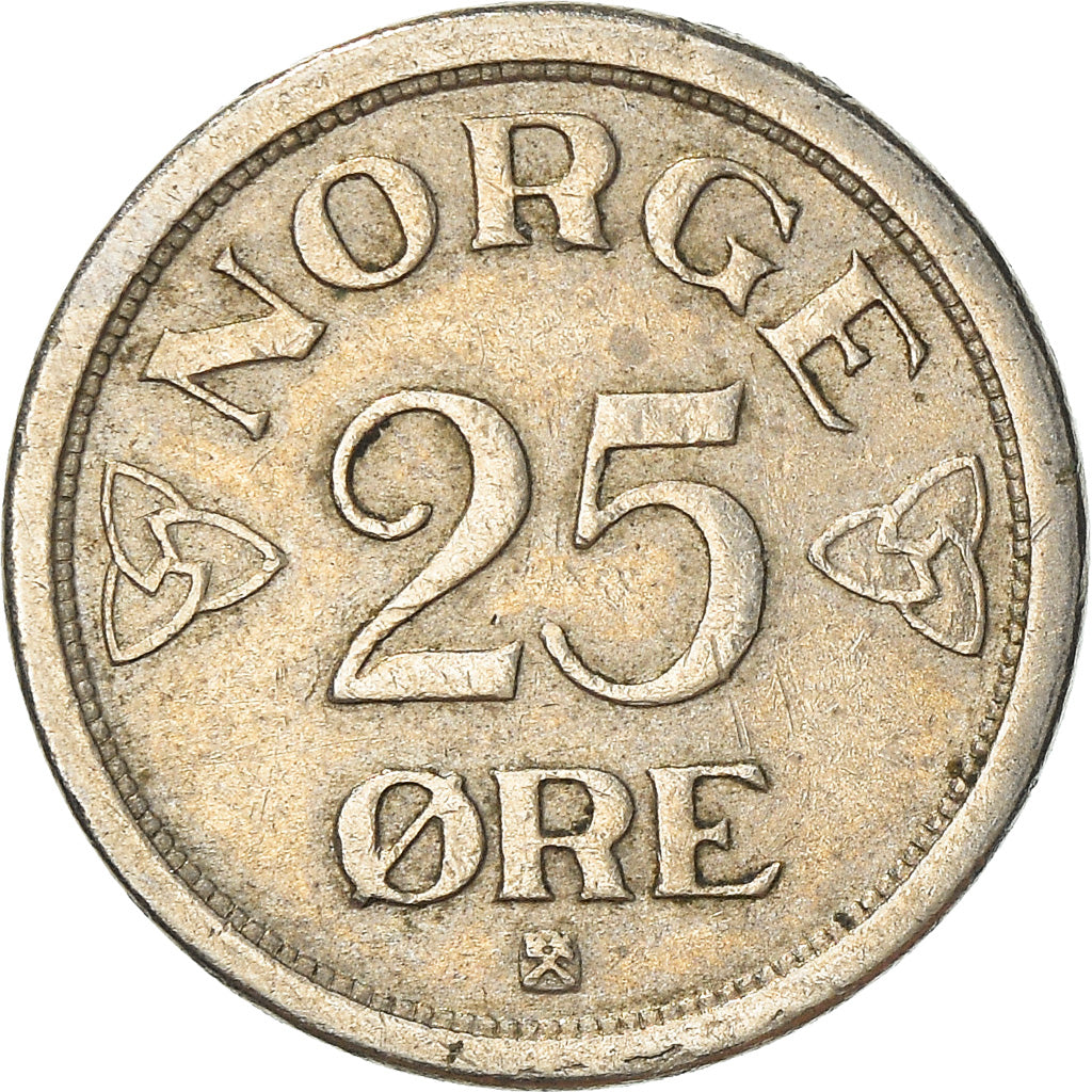 Moneda, Noruega, Haakon VII, 25 Öre, 1953, BC+, Cobre - níquel, KM:401