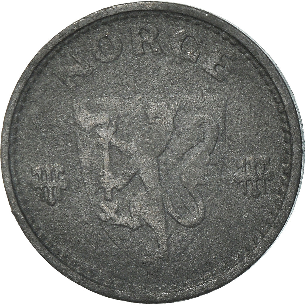 Coin, Norway, Haakon VII, 25 Öre, 1943, VF(30-35), Zinc, KM:395