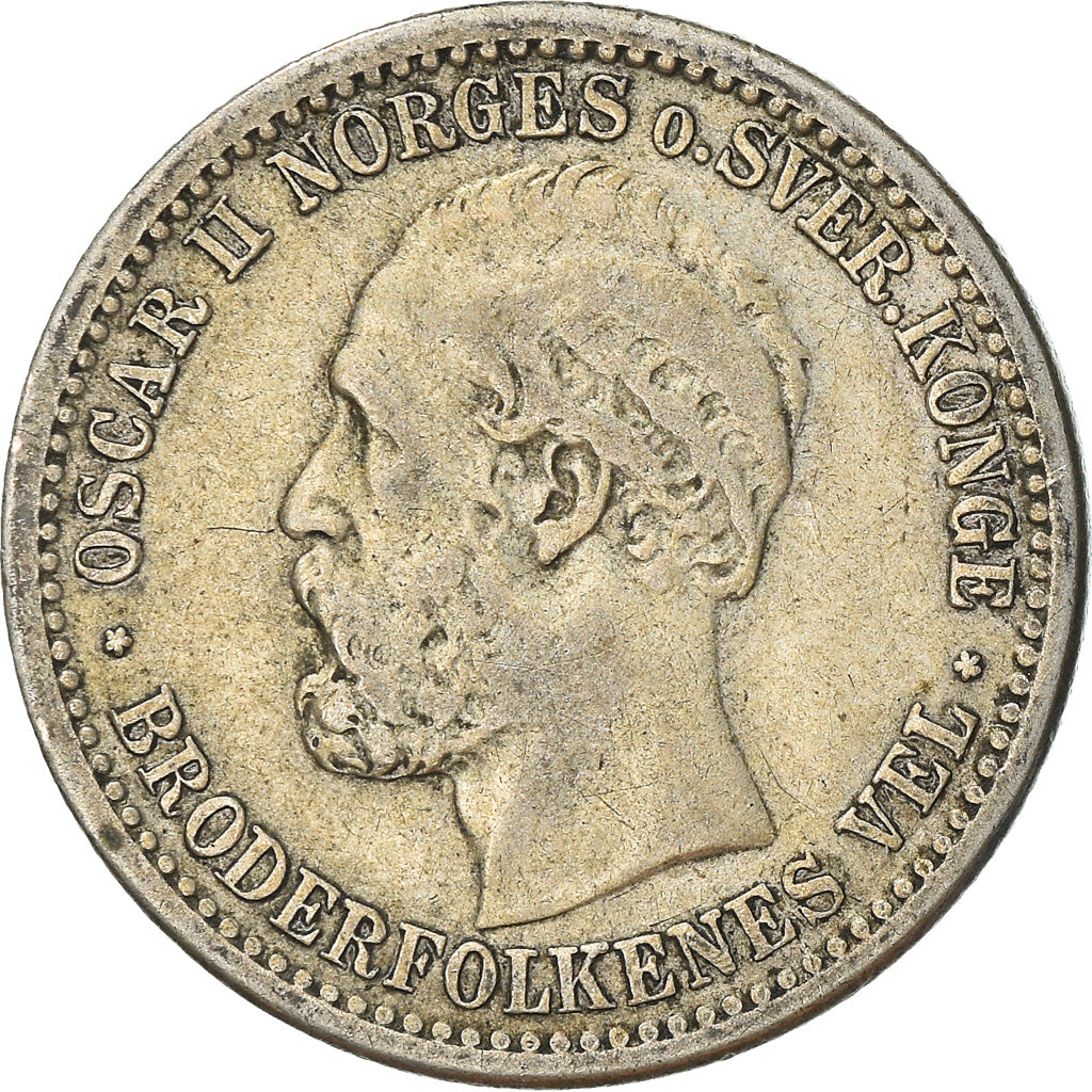 Münze, Norwegen, 50 Öre, 1877, S+, Silber, KM:356