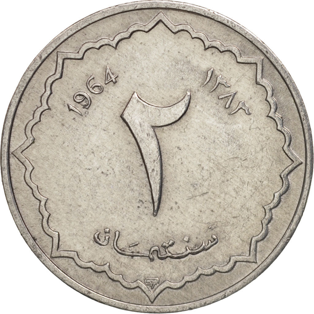 Algeria, 2 Centimes, 1964, AU(55-58), Aluminum, KM:95