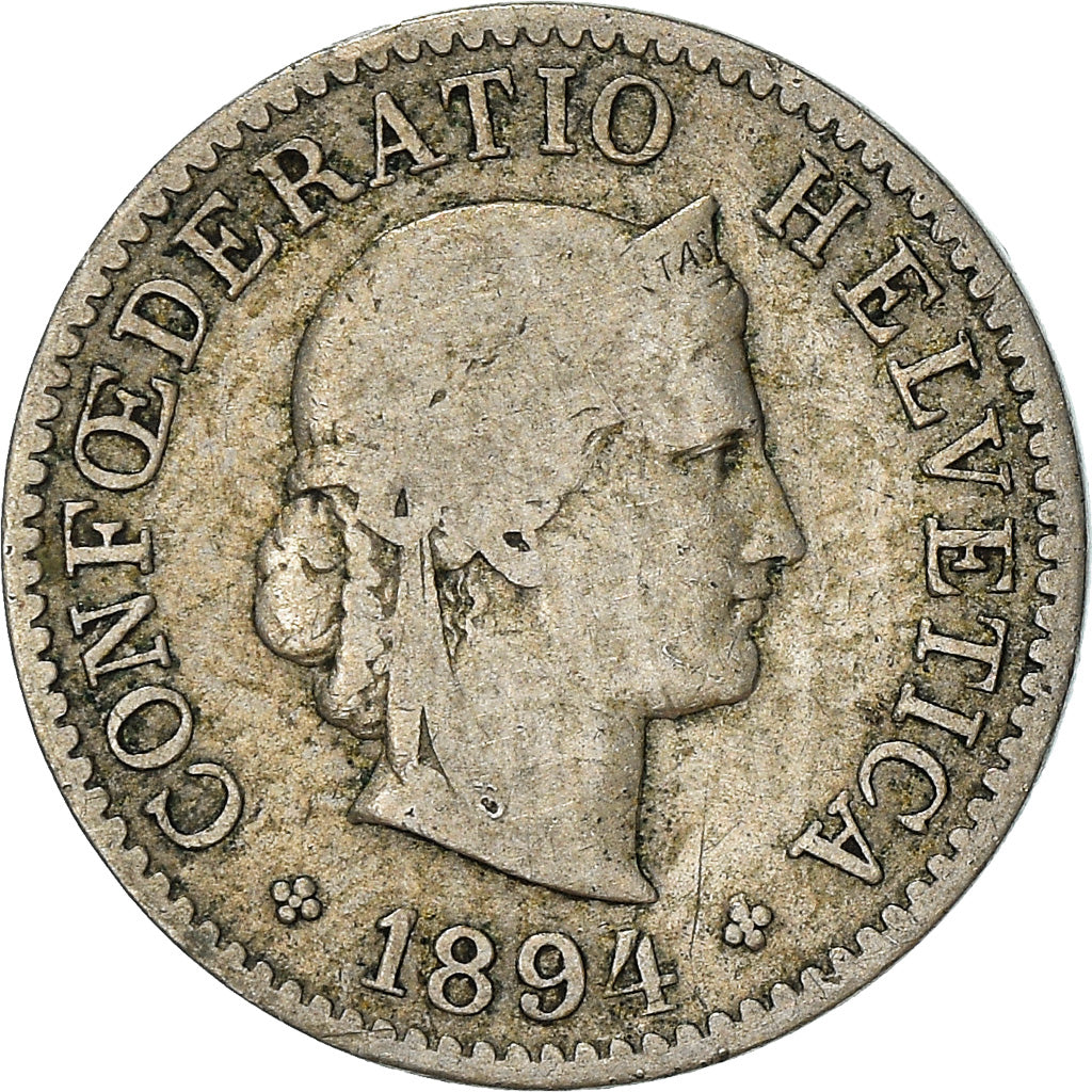 Coin, Switzerland, 5 Rappen, 1894, Bern, VF(30-35), Copper-nickel, KM:26