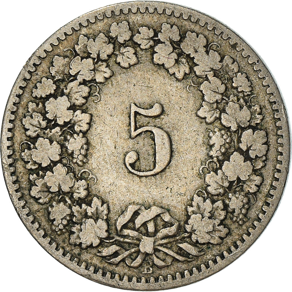 Coin, Switzerland, 5 Rappen, 1894, Bern, VF(30-35), Copper-nickel, KM:26