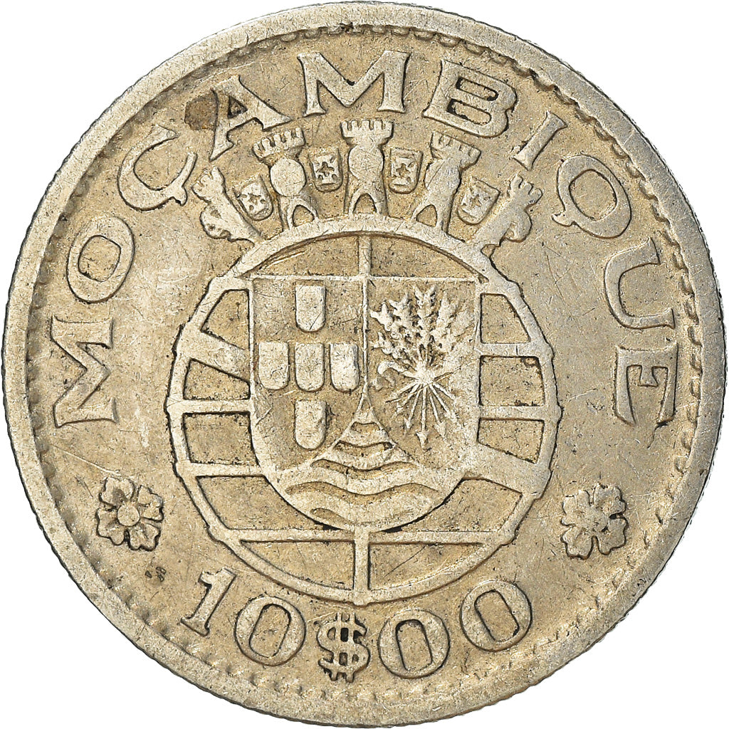 Coin, Mozambique, 10 Escudos, 1952, EF(40-45), Silver, KM:79