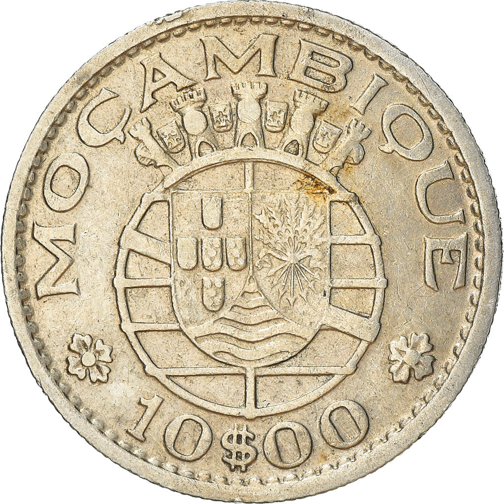 Moneda, Mozambique, 10 Escudos, 1952, MBC, Plata, KM:79