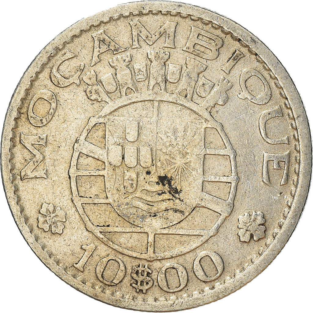 Coin, Mozambique, 10 Escudos, 1955, EF(40-45), Silver, KM:79