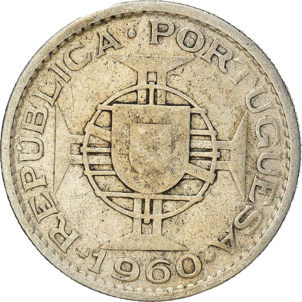 Coin, Mozambique, 10 Escudos, 1960, EF(40-45), Silver, KM:79
