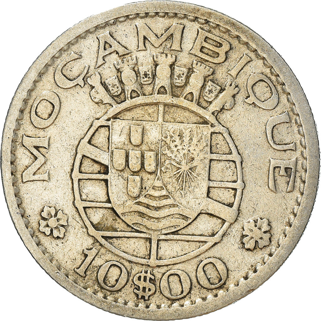 Coin, Mozambique, 10 Escudos, 1960, EF(40-45), Silver, KM:79