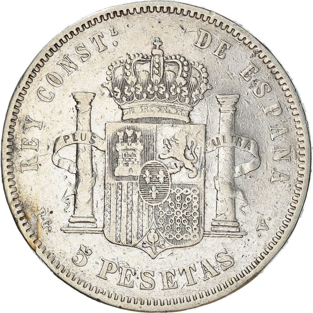Coin, Spain, Alfonso XIII, 5 Pesetas, 1894, Madrid, EF(40-45), Silver, KM:700