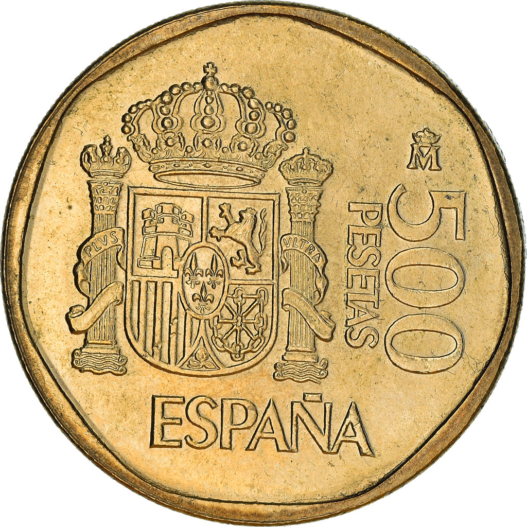 Moneta, Hiszpania, Juan Carlos I, 500 Pesetas, 1987, EF(40-45), Aluminium-Brąz