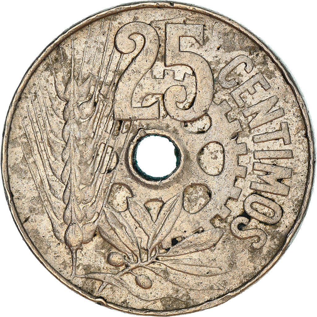 Coin, Spain, 25 Centimos, 1934, Vienna, VF(30-35), Copper-nickel, KM:751