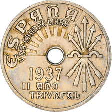 Coin, Spain, 25 Centimos, 1937, Vienna, EF(40-45), Copper-nickel, KM:753