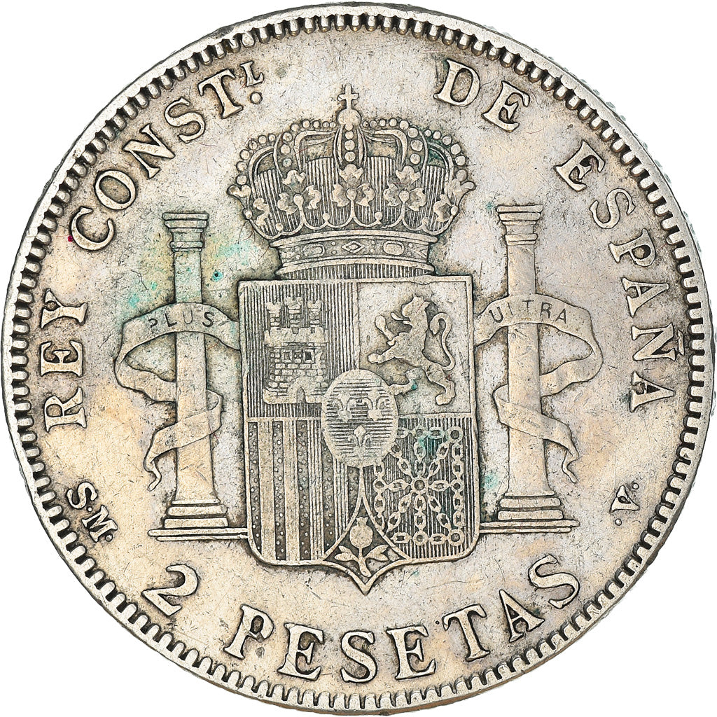 Moneda, España, Alfonso XIII, 2 Pesetas, 1905, Madrid, BC+, Plata, KM:725