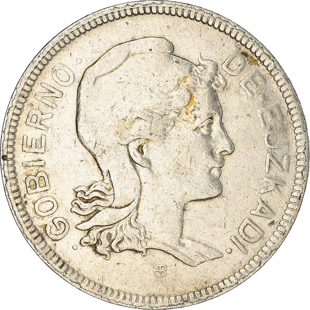 Moneta, GUERRA CIVILE SPAGNOLA, EUZKADI, 2 Pesetas, 1937, Brussels, BB, Nichel