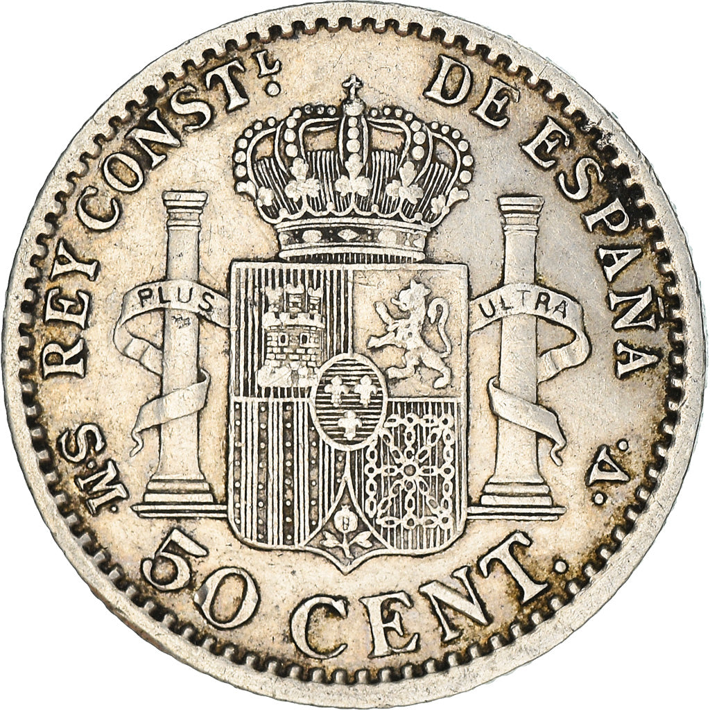 Coin, Spain, Alfonso XIII, 50 Centimos, 1900, Madrid, VF(30-35), Silver, KM:705