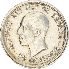 Coin, Spain, Alfonso XIII, 50 Centimos, 1926, Madrid, EF(40-45), Silver, KM:741