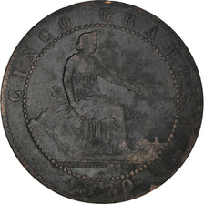 Münze, Spanien, Provisional Government, 5 Centimos, 1870, S, Kupfer, KM:662