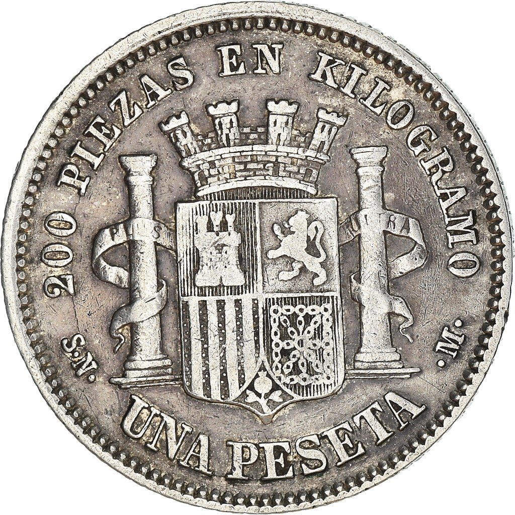 Coin, Spain, Provisional Government, Peseta, 1869, Madrid, VF(30-35), Silver