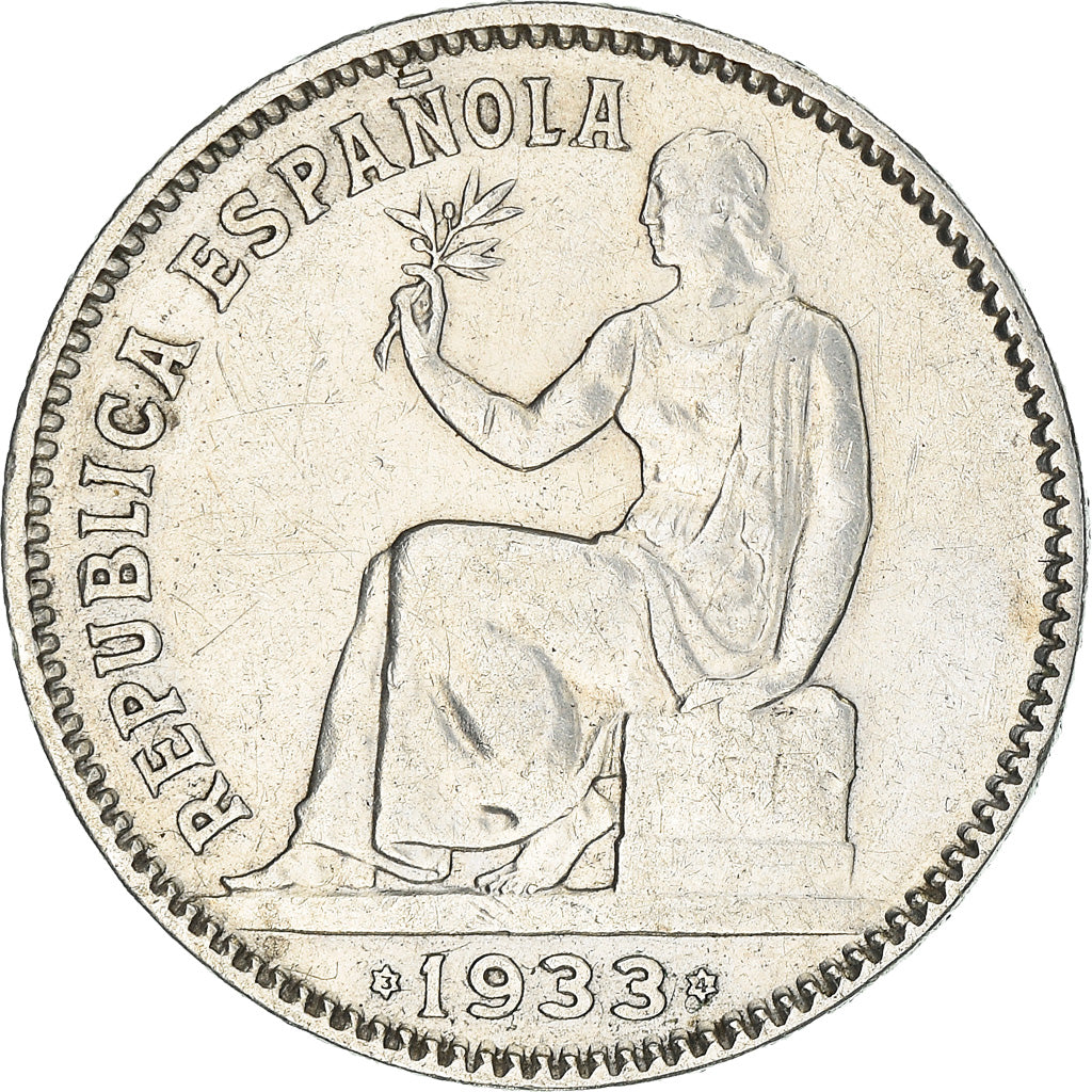 Coin, Spain, Peseta, 1933, Madrid, EF(40-45), Silver, KM:750