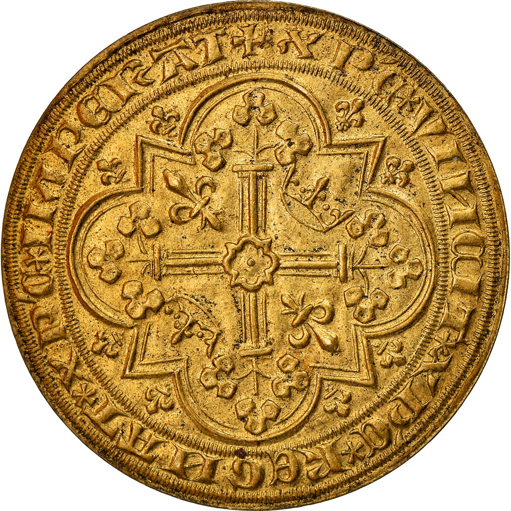 France, Medal, Reproduction du Franc à Pied, Charles V, History, AU(50-53)