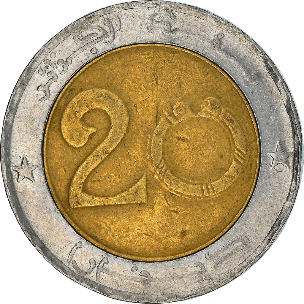 Coin, Algeria, 20 Dinars, 1999, Algiers, VF(30-35), Bi-Metallic, KM:125
