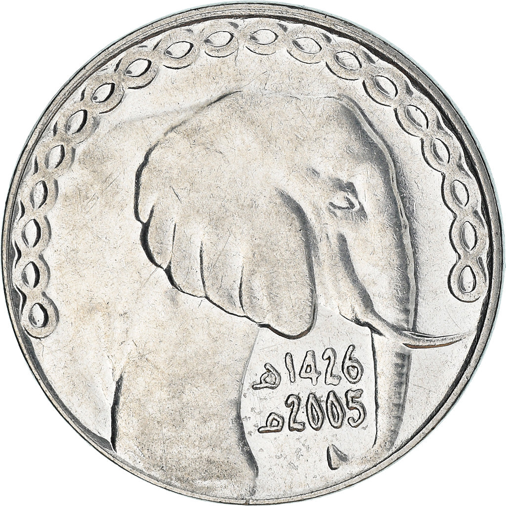 Coin, Algeria, 5 Dinars, 2005, Algiers, EF(40-45), Stainless Steel, KM:123