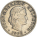 Moneta, Szwajcaria, 20 Rappen, 1908, Bern, VF(30-35), Nikiel, KM:29