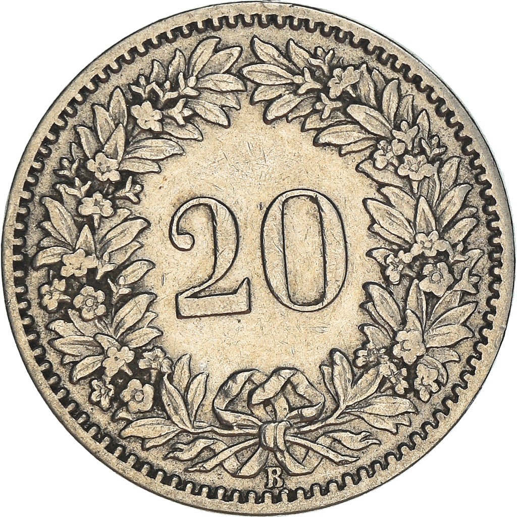 Monnaie, Suisse, 20 Rappen, 1908, Bern, TB+, Nickel, KM:29