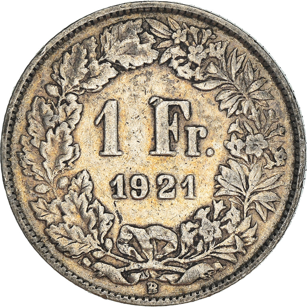Coin, Switzerland, Franc, 1921, Bern, VF(30-35), Silver, KM:24