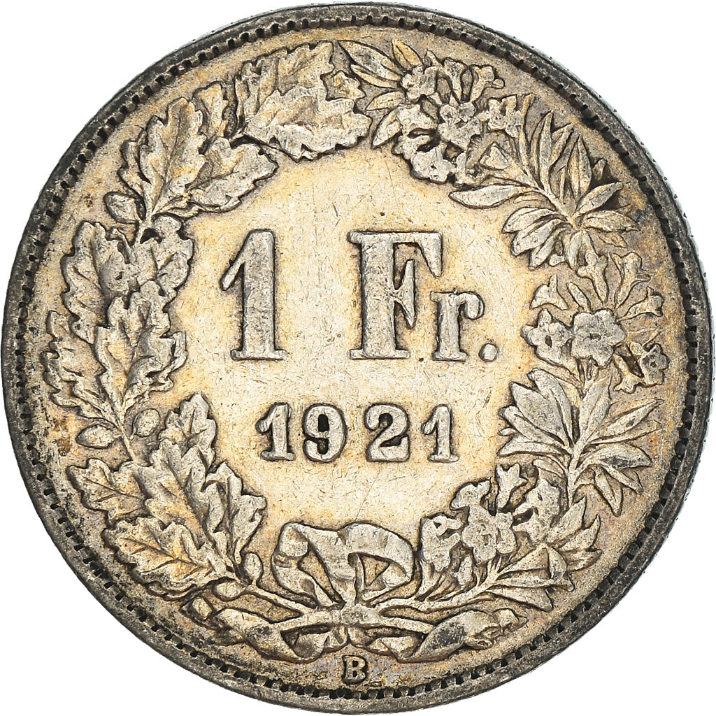 Coin, Switzerland, Franc, 1921, Bern, VF(30-35), Silver, KM:24