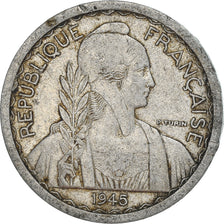 Moneda, INDOCHINA FRANCESA, 10 Cents, 1945, Paris, BC+, Aluminio, KM:28.1