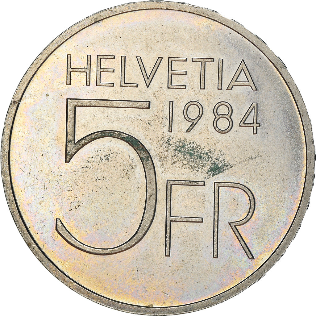 Coin, Switzerland, 5 Francs, 1984, Bern, EF(40-45), Copper-nickel, KM:63