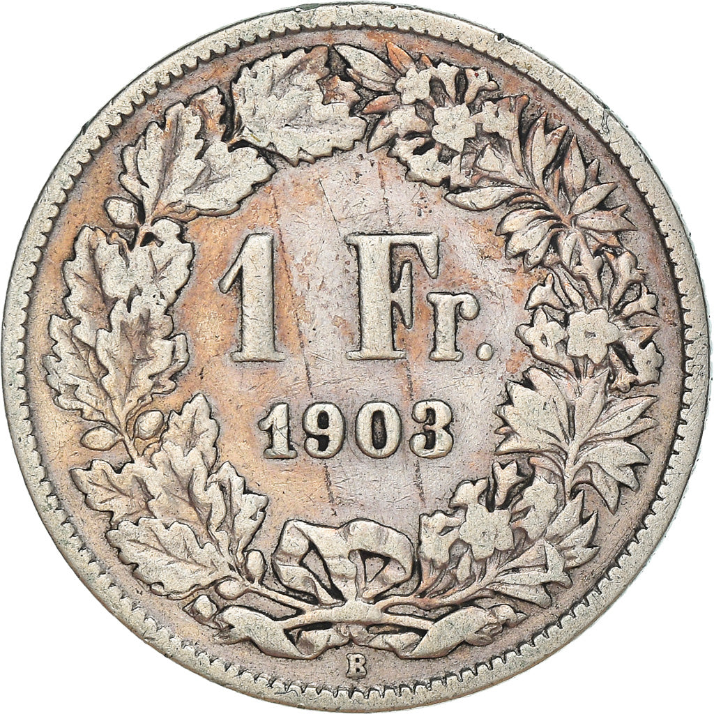 Moneda, Suiza, Franc, 1903, Bern, BC+, Plata, KM:24