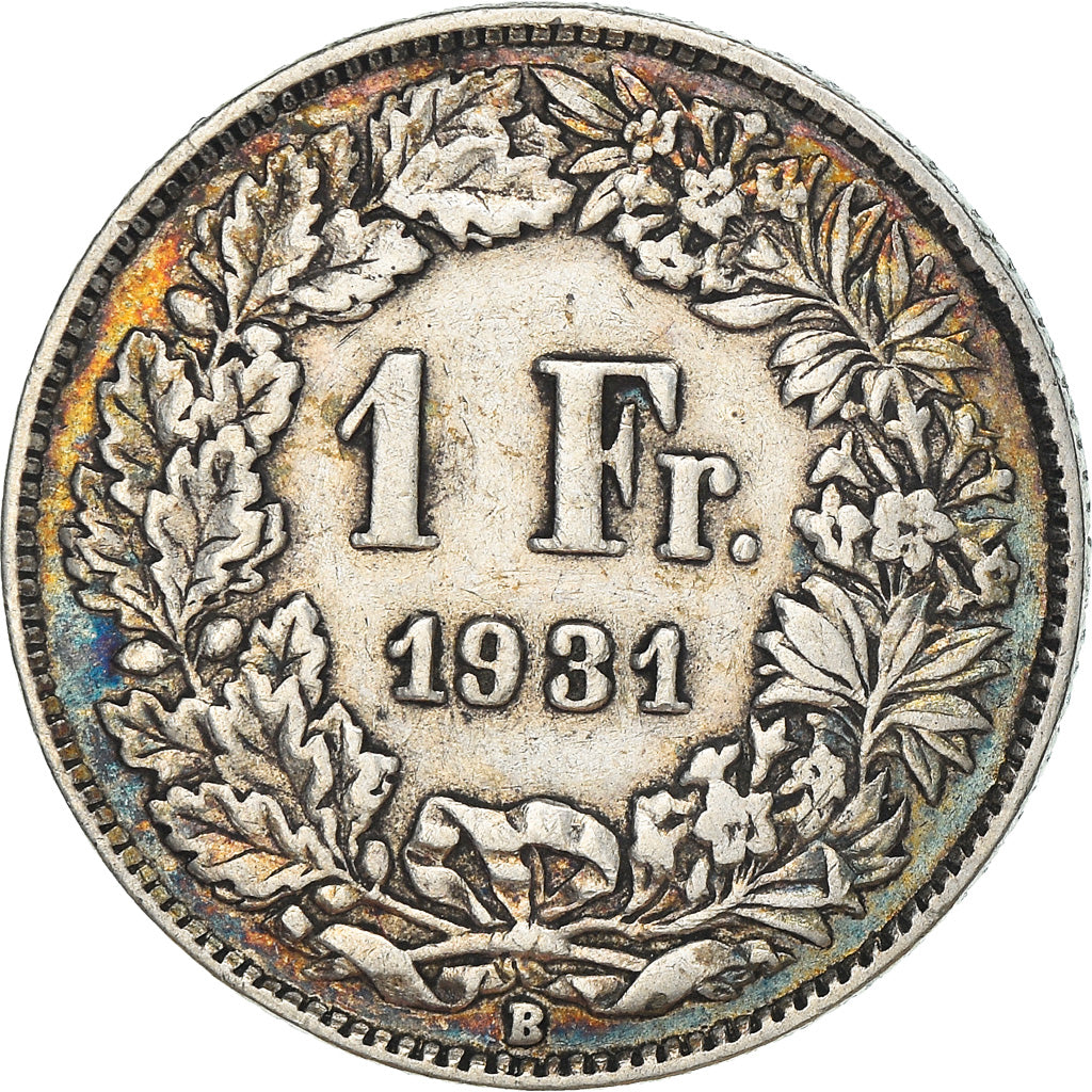 Coin, Switzerland, Franc, 1931, Bern, VF(30-35), Silver, KM:24