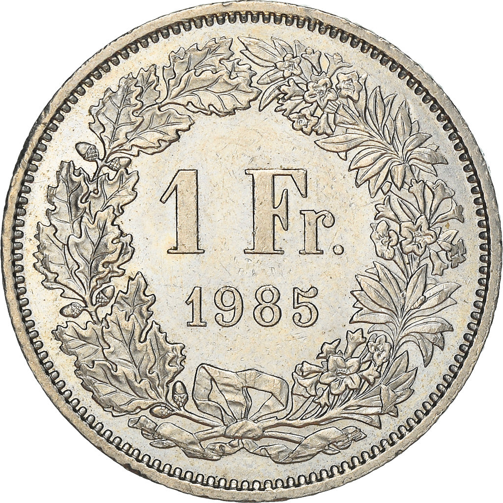 Coin, Switzerland, Franc, 1985, Bern, AU(55-58), Copper-nickel, KM:24a.3