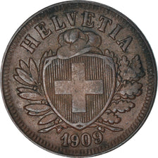 Coin, Switzerland, 2 Rappen, 1909, Bern, VF(30-35), Bronze, KM:4.2