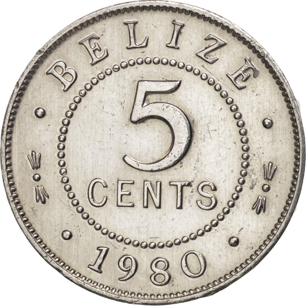 Belize, 5 Cents, 1980, AU(50-53), Aluminum, KM:34a