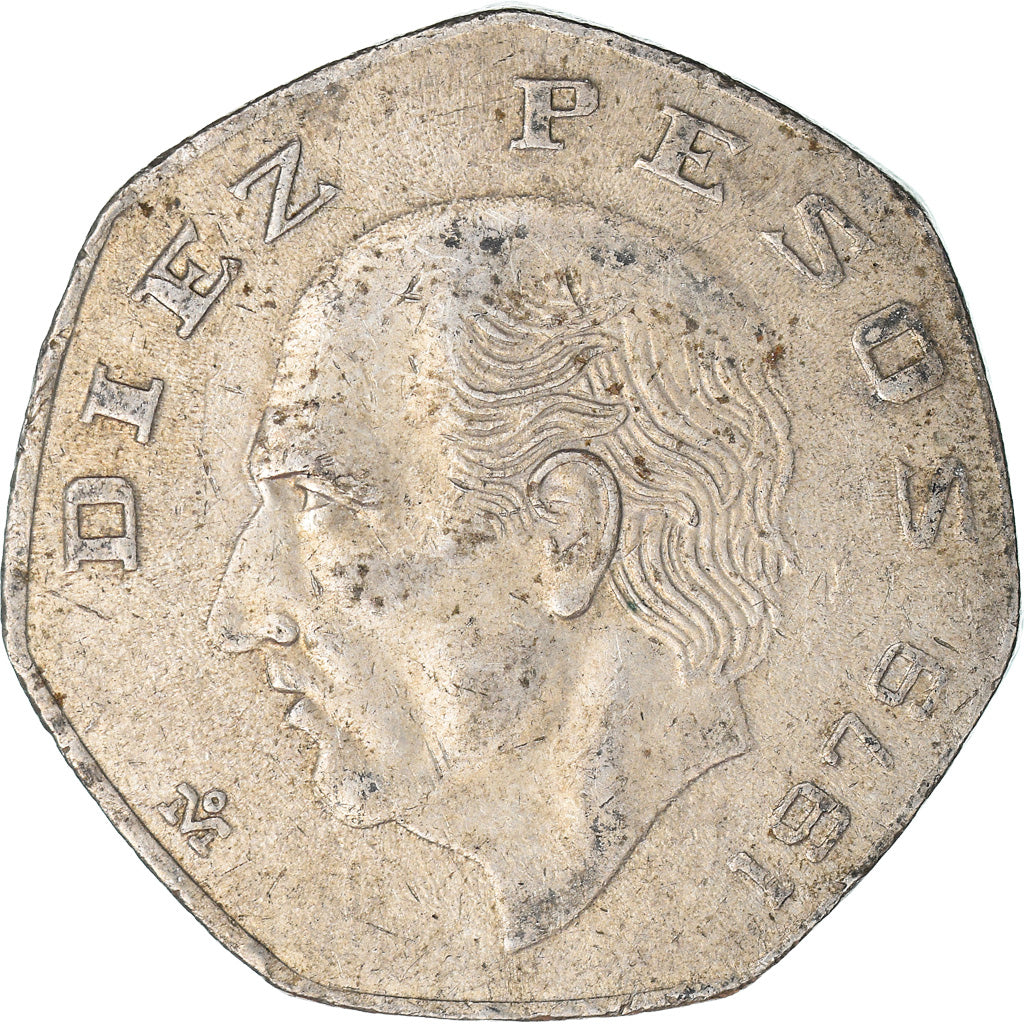 Coin, Mexico, 10 Pesos, 1979, Mexico City, VF(30-35), Copper-nickel, KM:477.2
