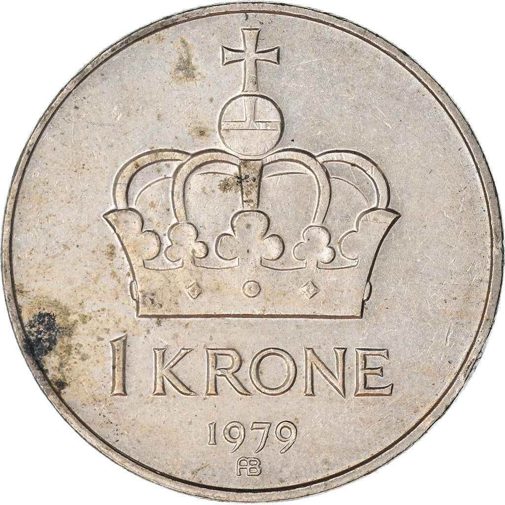 Moneda, Noruega, Olav V, Krone, 1979, BC+, Cobre - níquel, KM:419