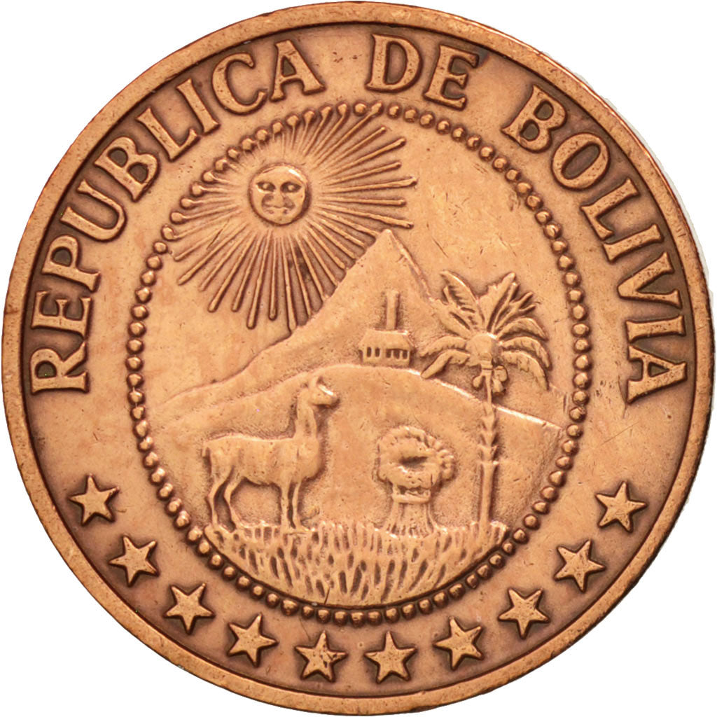 Bolivia, 5 Centavos, 1965, EF(40-45), Copper Clad Steel, KM:187